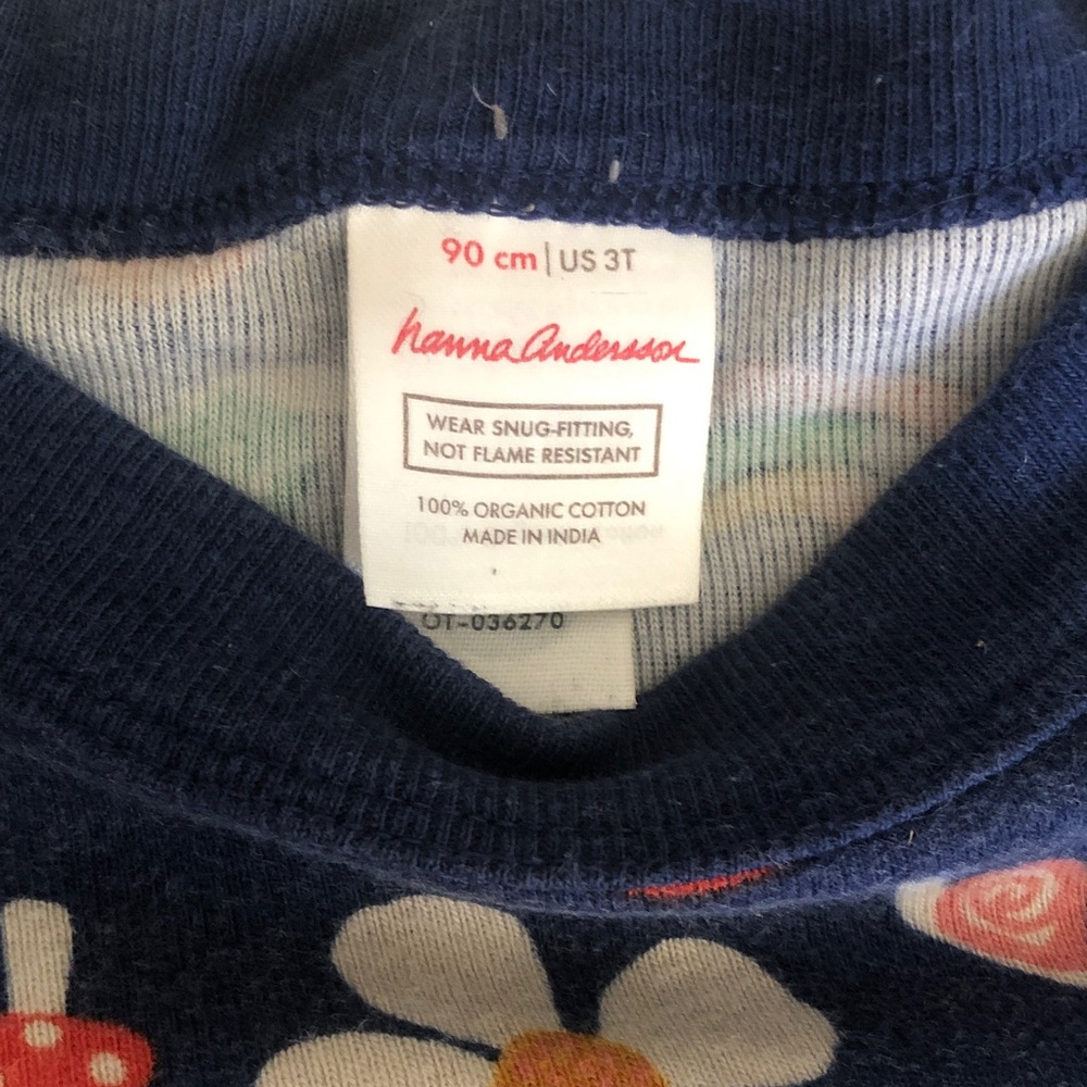 Hanna Andersson Navy Floral & Rainbow Print PJ Set - Picture 2 of 7